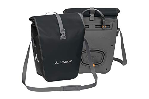 VAUDE Aqua Back –  Juego de 2 bolsas para bici adaptables a la carga e impermeables, Negro, Talla única