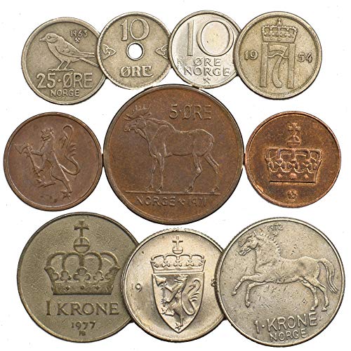 10 Monedas Antiguas de Noruega. Monedas coleccionables Mineral Noruego KRONER escandinavo. Ideal para Banco DE Moneda, SOSTENEDORES DE Moneda Y Album DE Monedas 10 Monedas Antiguas de Noruega. Monedas coleccionables Mineral Noruego KRONER escandinavo. Ideal para Banco DE Moneda, SOSTENEDORES DE Moneda Y Album DE Monedas