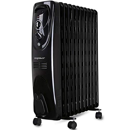 Aigostar Tummie 33JIE – Radiador de aceite de 11 elementos, 2300 Watios, dispone de 3 ajustes de potencia y control termostático de temperatura. Color negro. Diseño exclusivo. Aigostar Tummie 33JIE – Radiador de aceite de 11 elementos, 2300 Watios, dispone de 3 ajustes de potencia y control termostático de temperatura. Color negro. Diseño exclusivo.