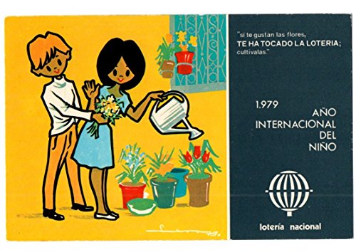 ANTIGUA TARJETA POSTAL POSTCARD LOTERÍA NACIONAL ESPAÑA AÑO INTERNACIONAL DEL NIÑO 1979 SERIE L Nº 8 DE E. LARA. SPANISH LOTERY. SPAIN. CARTE POSTALE POST CARD