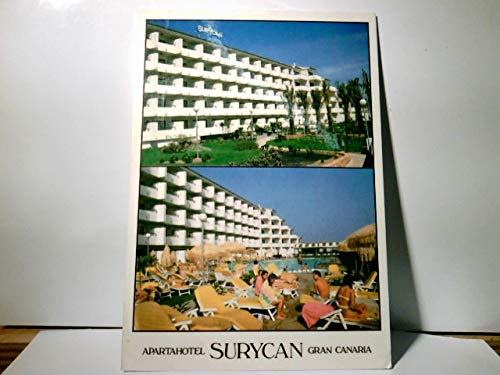 Apartahotel Surycan. Maspalomas / Gran Canaria. Zweibild AK farbig, gel. 1990. Gebaädeansicht, Parkanlage, Pool mit Gästen