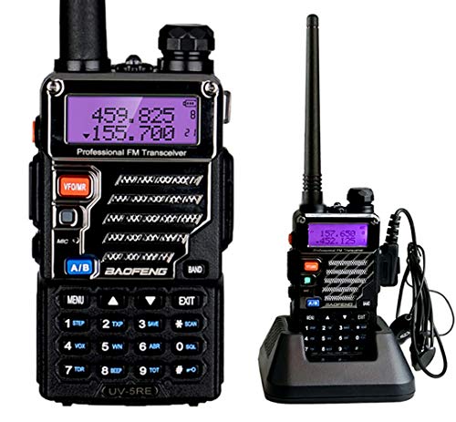 BaoFeng UV-5RE UHF/VHF Radio Bidireccional con Auricular, Doble Banda