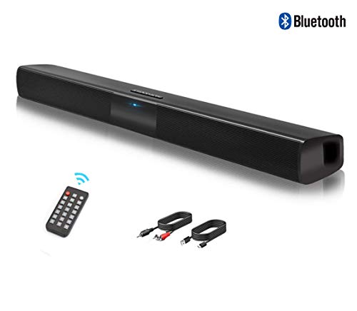 Barra de Sonido, Altavoz, Bluetooth Altavoz con Cable e inalámbrico, Altavoz estéreo HD con Mando a Distancia, Ranura para Tarjeta TF, Compatible para teléfono móvil, TV, Tableta, Soporte RCA/AUX