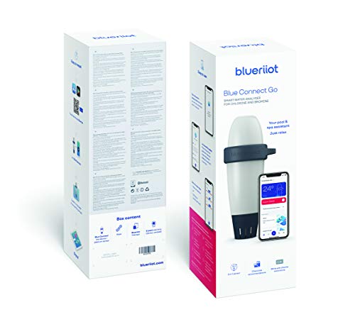 Blue Connect 73014 Go de BlueRiiot - Analizador inteligente de agua para piscinas o spas de cloro y bromo (analiza el pH, la temperatura y el redox)