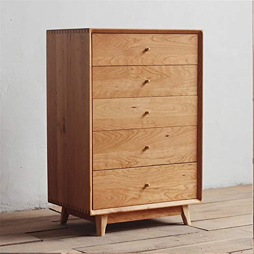 CHENSHJI Cajonera Madera Pecho del Cajón De Almacenamiento Nórdica Estilo Sólido Gabinete Pequeño Apartamento Muebles For La Sala (Color : Natural, Size : 60x40x90CM)