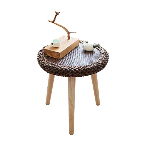 CHenXy Esquina de madera pequeña de ratán de la mesa de centro Varios Mesa redonda simple Apartamento pequeño Sala de estar Balcón Mesa auxiliar con vista al mar Ventana de bahía, 50 x 50 cm Muebles d CHenXy Esquina de madera pequeña de ratán de la mesa de centro Varios Mesa redonda simple Apartamento pequeño Sala de estar Balcón Mesa auxiliar con vista al mar Ventana de bahía, 50 x 50 cm Muebles d