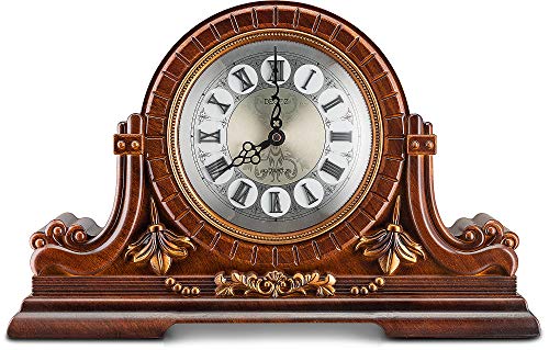 Decodyne - Reloj de mesa, diseño antiguo, con números romanos, madera sintética
