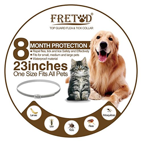 FRETOD Collares Antiparasitario para Perros y Gatos – 65cm Collares Antipulgas y Garrapatas para Perros Pequeño Mediano Grandes