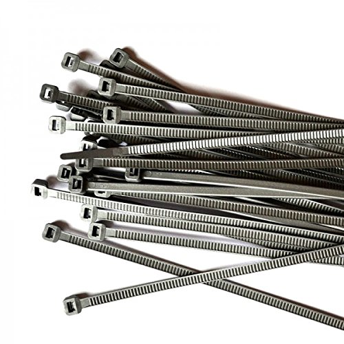 Gocableties - Lot de 100 serre-câbles gris argenté 300 x 4,8 mm, en nylon résistant de haute qualité