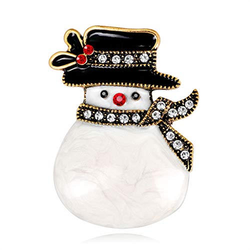 Haptian Navidad año muñeco de Nieve Broche Sombrero Antiguo Bufanda Ramillete Regalos Botones(Oro-1trozo)