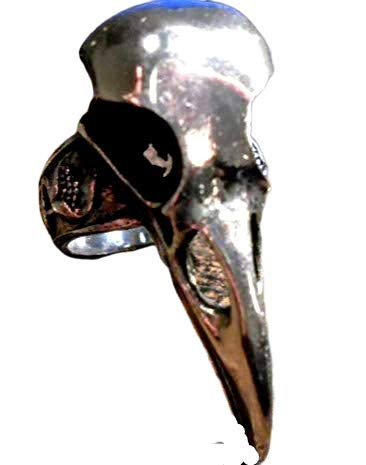 Key West Gypsy Original, hermoso anillo de dedo de calavera de cuervo único, tamaño 9, no ajustable, Goth Wicca nuevo con etiqueta, fabricado en EE. UU.