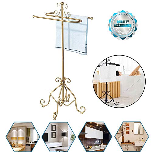 M-TOP Toallero de Barra de Metal Independiente, Soporte para Toallas de baño, Soporte de Suelo, tendedero de Cocina, baño, Organizador para Hotel, Piscina, Apartamentos, dormitorios