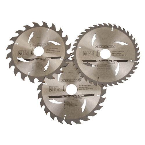 Silverline 590591 - Cuchilla de sierra circular, 24, 40 dientes, 3 pzas 190 x 30 - anillos de 25 y 20 mm