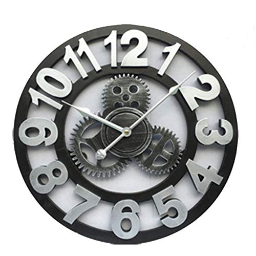 SQSHWL Hecho a Mano de Gran tamaño 3D Retro Antiguo Art Deco Big Gear Reloj de Pared Grande de Madera Vintage 50 cm F SQSHWL Hecho a Mano de Gran tamaño 3D Retro Antiguo Art Deco Big Gear Reloj de Pared Grande de Madera Vintage 50 cm F
