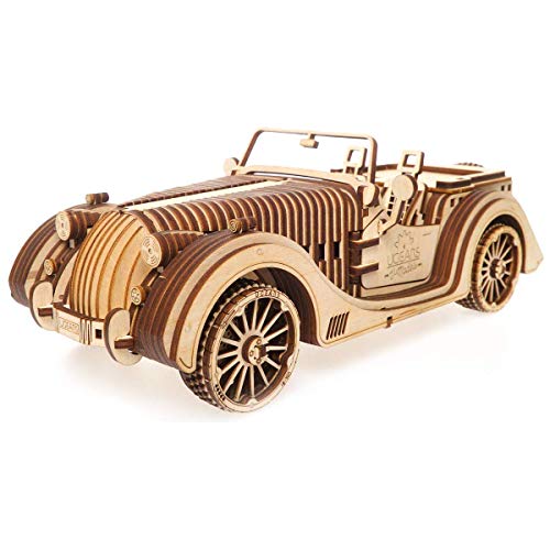 UGEARS Roadster VM-01 - 3D Puzzle de Madera Coche deportivo - Gran Regalo para Amantes de Coches DIY , color/modelo surtido