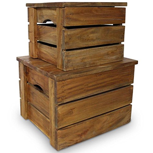 UnfadeMemory 2uds Cajas de Almacenaje de Madera,Arcon de Almacenaje,Caja Madera Decorativa,Estilo Antiguo,Madera Maciza Reciclada,48x40x35cm/37x35x27cm UnfadeMemory 2uds Cajas de Almacenaje de Madera,Arcon de Almacenaje,Caja Madera Decorativa,Estilo Antiguo,Madera Maciza Reciclada,48x40x35cm/37x35x27cm