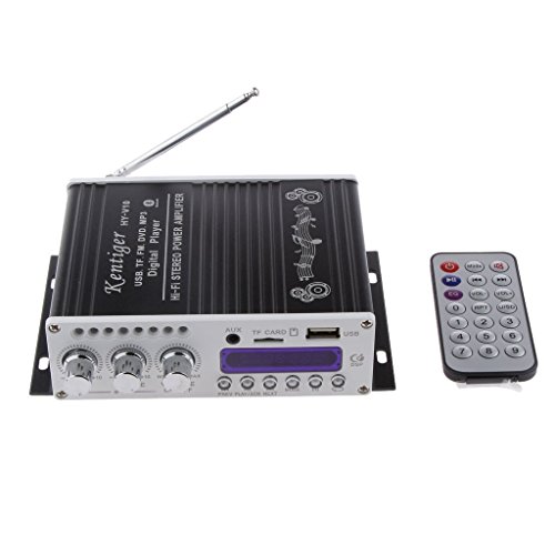 WINGONEER Mini Bluetooth estéreo de Alta fidelidad de Audio Amplificador AMP Bass Booster MP4 12V de la Ayuda FM / MP3 / TF/USB / DVD para Coche de la Motocicleta del Coche automático de CD DVD