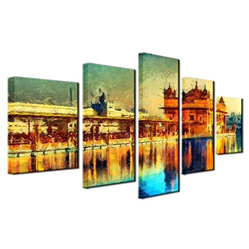 WYPG plus border pintura al óleo moderna mural de inyección de tinta HD 5 juegos de Islam religioso indio Halal ciudad santa pintura apartamento dormitorio sala de estar pintura decorativa cartel cuat WYPG plus border pintura al óleo moderna mural de inyección de tinta HD 5 juegos de Islam religioso indio Halal ciudad santa pintura apartamento dormitorio sala de estar pintura decorativa cartel cuat