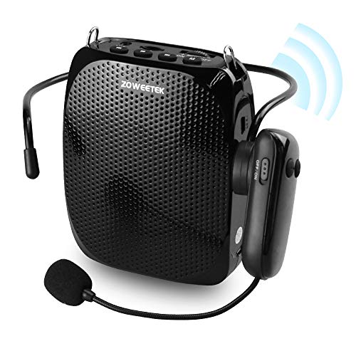 ZOWEETEK Inalámbrico Amplificador de Voz (10W) con 1800 mAh batería de Litio con Dos micrófono (Inalámbrico y Cable) Amplificador portatil para Aula, guía,reuniones y Actividades al Aire Libre etc ZOWEETEK Inalámbrico Amplificador de Voz (10W) con 1800 mAh batería de Litio con Dos micrófono (Inalámbrico y Cable) Amplificador portatil para Aula, guía,reuniones y Actividades al Aire Libre etc