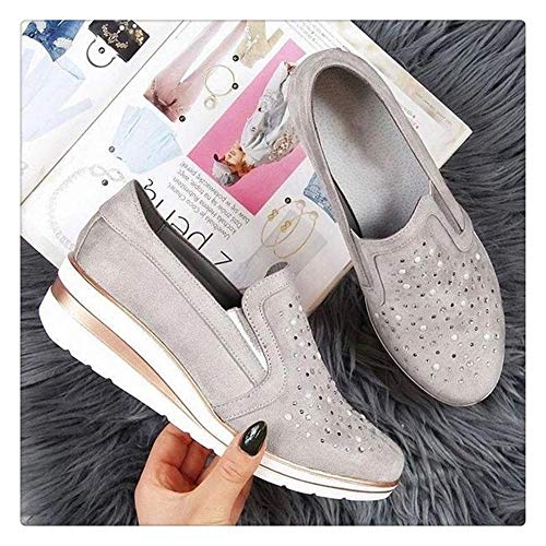 Aqiong Nueva Zapatillas de Deporte de Las Mujeres Zapatos sin Cordones Bling Femenino Ocasional sólida del Color de los Holgazanes de la Plataforma Mujeres Apartamentos cómodos Zapatos de Las señoras Aqiong Nueva Zapatillas de Deporte de Las Mujeres Zapatos sin Cordones Bling Femenino Ocasional sólida del Color de los Holgazanes de la Plataforma Mujeres Apartamentos cómodos Zapatos de Las señoras