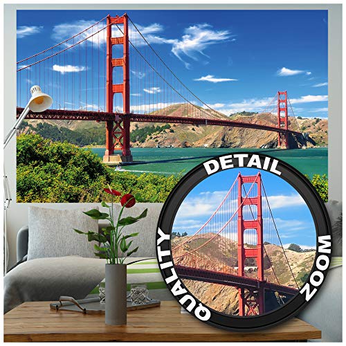 GREAT ART XXL Póster – Puente Golden Gate – Decoración Mural Monumentos De Los Estados Unidos San Francisco California California Cartel De La Pared Foto Y Decoración 140 x 100 cm