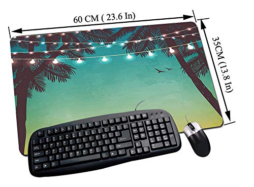 para Ratón con Cable o Inalámbrico,Apartamento, atardecer nocturno en la playa con linterna pequeña y palmeras de la isla Lámina, ,Impermeable Alfombrilla gruesa de goma antideslizante para ratón para Ratón con Cable o Inalámbrico,Apartamento, atardecer nocturno en la playa con linterna pequeña y palmeras de la isla Lámina, ,Impermeable Alfombrilla gruesa de goma antideslizante para ratón