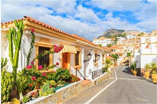 Rompecabezas Puzzle De 1000 Piezas Calle con Apartamentos De Estilo Típico Canario En Costa Adeje Tenerife Islas Canarias España Arte De Bricolaje para Adultos Mayores
