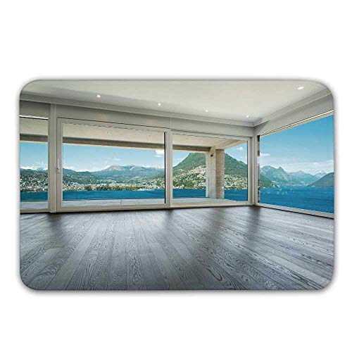 YnimioHOB Alfombra de la Puerta Delantera del Paisaje, apartamento vacío con Vista al mar y al Bosque Imagen de la Foto Felpudo para el Interior o el Exterior YnimioHOB Alfombra de la Puerta Delantera del Paisaje, apartamento vacío con Vista al mar y al Bosque Imagen de la Foto Felpudo para el Interior o el Exterior