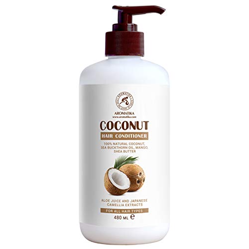 Acondicionador para Cabello de Coco 480 ml - con Aceite de Coco 100% Natural - para Todo Tipo de Cabello - Pelo Hidratado - Suave y Brillante - Sin Sulfato & Sin Parabenos - Ingredientes Naturales Acondicionador para Cabello de Coco 480 ml - con Aceite de Coco 100% Natural - para Todo Tipo de Cabello - Pelo Hidratado - Suave y Brillante - Sin Sulfato & Sin Parabenos - Ingredientes Naturales