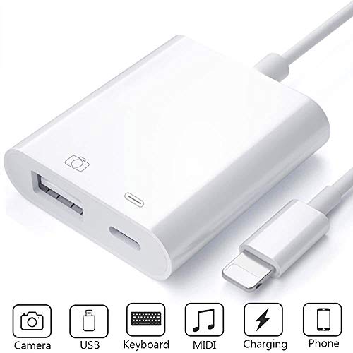 Adaptador de cámara USB, adaptador de cable de sincronización de datos OTG hembra USB 3.0 compatible con iPhone x 8 7/ iPad Air Pro Mini, lector de tarjetas de soporte, unidad flash USB,mouse,teclado