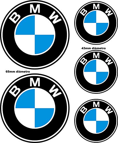 Adhesivos Reflectantes compatibles con BMW / 5 Unidades - Medidas reflejadas en la Imagen/Pegatina Reflectante Logo BMW para Moto, Coche, Casco, Bici