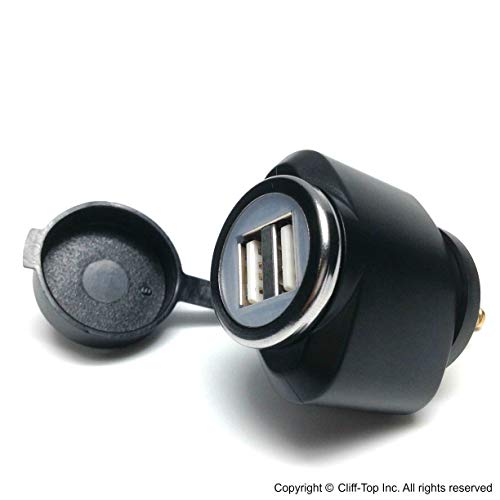 Cliff-Top® 2.1 Amp Compatible Con BMW Motorcycle Hella (DIN) a adaptador USB (Mini)
