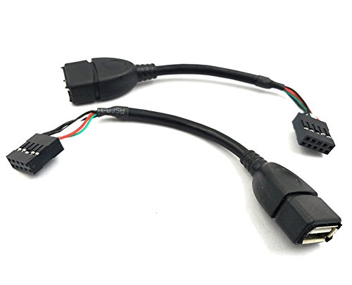Duttek (2-Pack) 10CM USB 2.0 Tipo A Hembra a Dupont 9 Pines Hembra Encabezado Cable de la Placa Madre (AF / 9Pin 0.1M) Duttek (2-Pack) 10CM USB 2.0 Tipo A Hembra a Dupont 9 Pines Hembra Encabezado Cable de la Placa Madre (AF / 9Pin 0.1M)