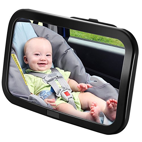 Espejo Retrovisor Coche de VicTsing para Vigilar al Bebé en el Coche, 360° Ajustable Irrompible Interior Espejo Coche Bebé, para Los Asientos de Niños Orientados Hacia Atrás,100% Inastillable