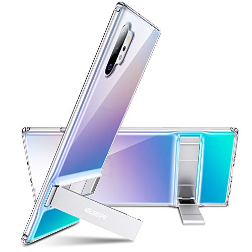 ESR Funda Metal Kickstand para Samsung Note 10 Plus/10+/5G,Patilla Soporte Bidireccional,Protección Reforzada,Tapa PC/Parachoques TPU Flexible para Samsung Galaxy Note 10 Plus/10+,Transparente