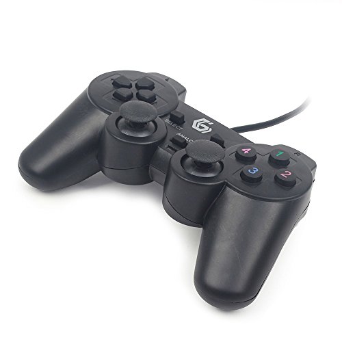 Gembird JPD-UDV-01 Gamepad PC Negro Mando y Volante - Volante/Mando (Gamepad, PC, Analógico/Digital, D-Pad, Alámbrico, USB 2.0)