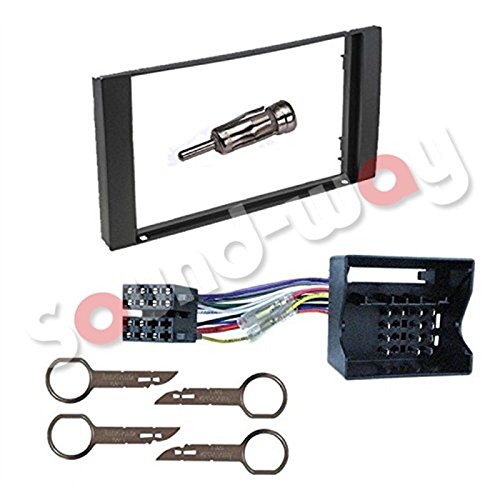 Kit de montaje de radio para Ford con marco embellecedor de radio, 2 DIN y adaptador ISO