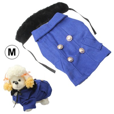 Precioso paño de Lana con Abrigo de Pieles Collar de Perro de Perrito, tamaño: M (Azul Oscuro) (Color : Dark Blue)