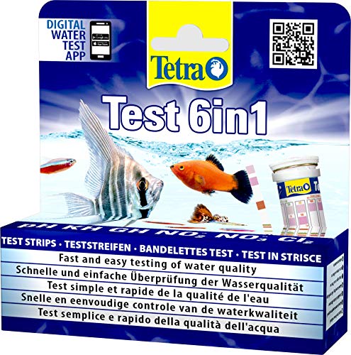 Tetra Test 6in1- Prueba de agua para controlar los seis valores más importantes del agua en un solo paso, permite una rápida y fácil comprobación de la calidad del agua (25 strips) Tetra Test 6in1- Prueba de agua para controlar los seis valores más importantes del agua en un solo paso, permite una rápida y fácil comprobación de la calidad del agua (25 strips)