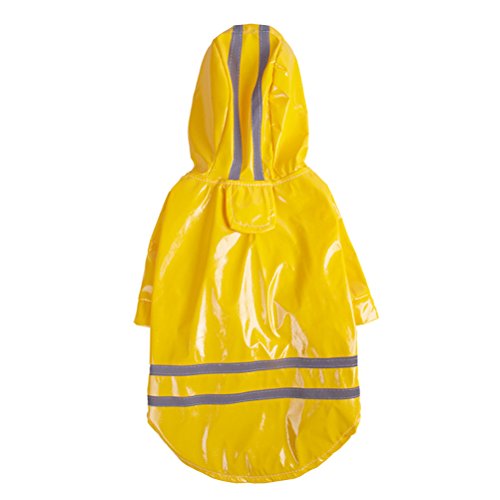 UEETEK - Abrigo impermeable para perro, reflectante, de seguridad, amarillo UEETEK - Abrigo impermeable para perro, reflectante, de seguridad, amarillo