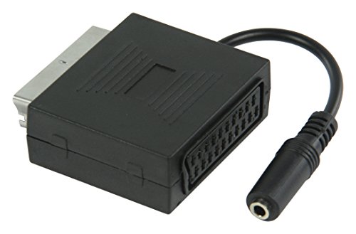 Valueline VLVP31930B02 – Adaptador SCART macho a SCART hembra con salida de audio para auriculares estéreo de 3,5 mm hembra, euroconector con salida para auriculares estéreo, color negro