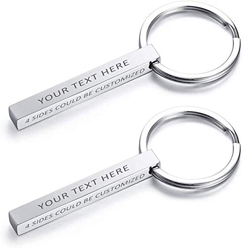 VNOX 2PCS Personalizado Parejas BFF Hermanos Hermanas Familia Socia Llaveros 4Lados Nombre 3D Accesorios de Equipaje/Bolso de Llavero de Barra Cuboide Vertical, Grabado Gratuito VNOX 2PCS Personalizado Parejas BFF Hermanos Hermanas Familia Socia Llaveros 4Lados Nombre 3D Accesorios de Equipaje/Bolso de Llavero de Barra Cuboide Vertical, Grabado Gratuito