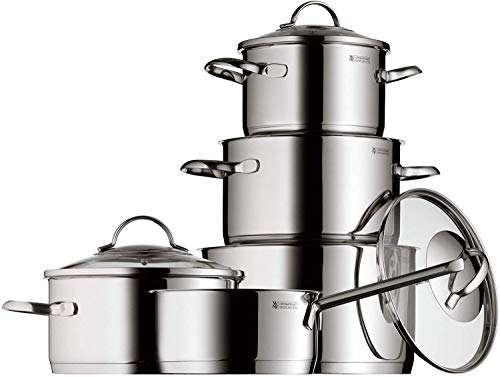 WMF Provence Plus - Batería de Cocina, Acero Inoxidable Cromargan, Tapas de Cristal, Apta para Todo Tipo de Cocinas, 5 Piezas WMF Provence Plus - Batería de Cocina, Acero Inoxidable Cromargan, Tapas de Cristal, Apta para Todo Tipo de Cocinas, 5 Piezas