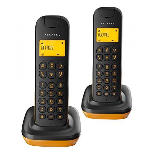 Alcatel D135 Duo DECT Identificador de Llamadas Negro, Naranja - Teléfono (Teléfono DECT, Terminal inalámbrico, 20 entradas, Identificador de Llamadas, Negro, Naranja)
