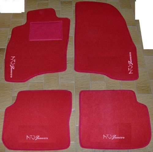 Alfa Romeo Mito Junior Alfombras para coche rojos, juego completo de alfombras de moqueta sobre tamaño con bordado de hilo Rosa