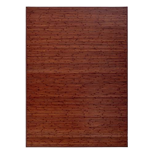 Alfombra de salón o Comedor Industrial marrón de bambú de 180 x 250 cm Factory - LOLAhome