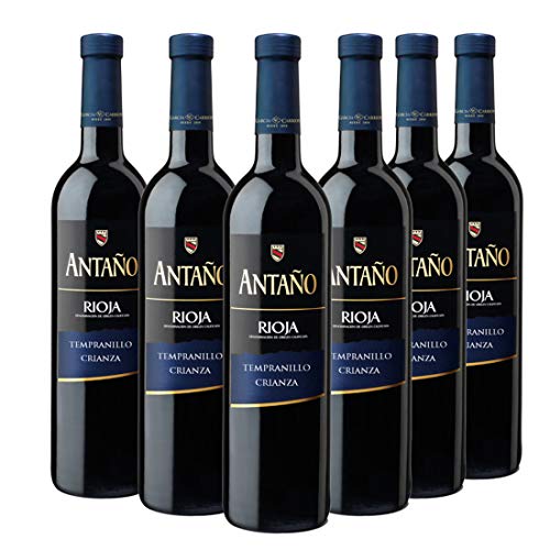 Antaño Vino Tinto D.O Rioja - Pack de 6 Botellas x 750 ml