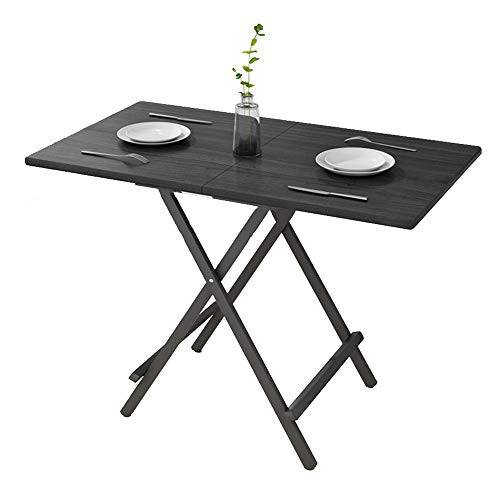 Axdwfd Mesa Plegable Mesa Plegable, Mesa de Comedor Alquiler Inicio Pequeño apartamento Alquiler Mesa Redonda Mesa de Comedor 100x60x74cm (Color : Black)