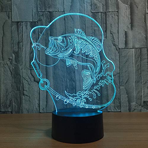 Cambio de color Pez Lámpara de mesa 3D Juguete para niños Regalo LED Botón USB s Increíble Niños Lava Bebé Habitación Pesca