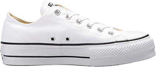 Converse Chuck Taylor CTAS Lift Ox Canvas, Zapatillas para Mujer, Blanco White Black White 102, 39 EU